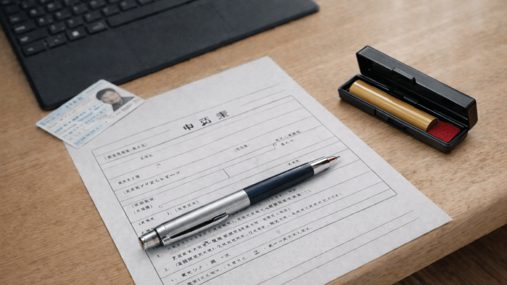 日本で銀行口座を開設する際の書類と印鑑（ハンコ）